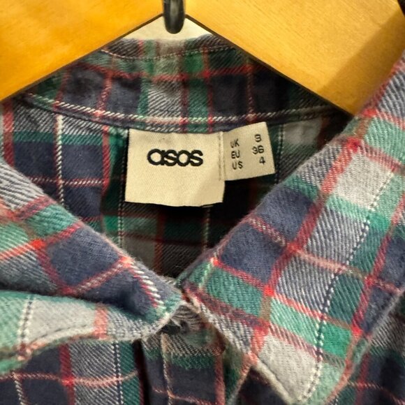 π ASOS Plaid Shirt / Tank Top - Soft & Comfy, US 4 - Picture 3 of 6